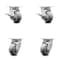 Service Caster 4 Inch Kingpinless Thermoplastic Rubber Wheel Caster Swivel Locks 2 Brakes, 4PK SCC-KP30S420-TPRRD-SLB-BSL-2-BSL-2 - alternate 1